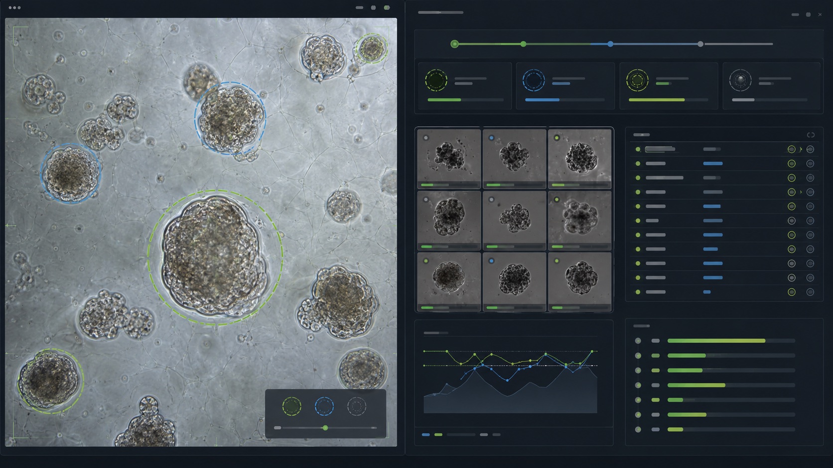Computer vision monitoring dashboard for 3D cell culture